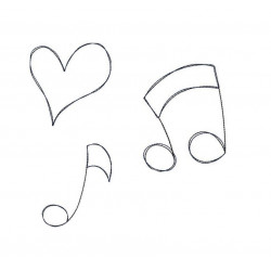 Stickserie - Musik Doodle Herzen & Noten